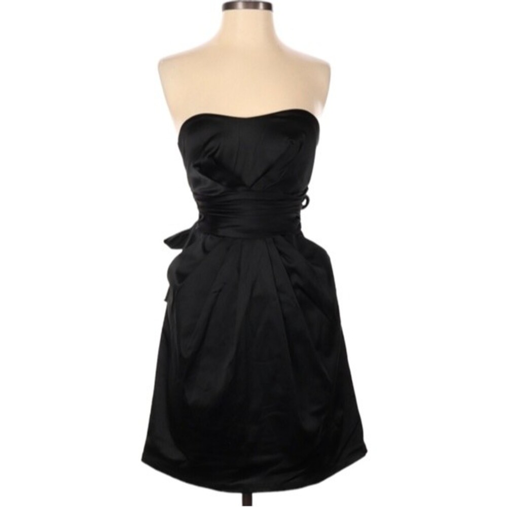 Silvergate Strapless Dress‎ Size S Black Cocktail Pockets Bow Whimsygoth Witchy